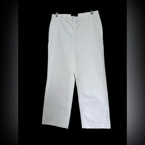 MODA International Bridget Fit White Cotton Straight Pants Size 6 Short